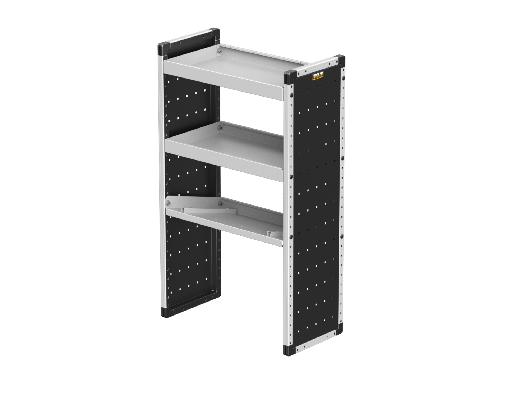 Trade Van Racking - Single Unit - 2 Straight Shelves & 1 Angled Shelf - 750mm (w) x 1279mm (h) - TVR-403