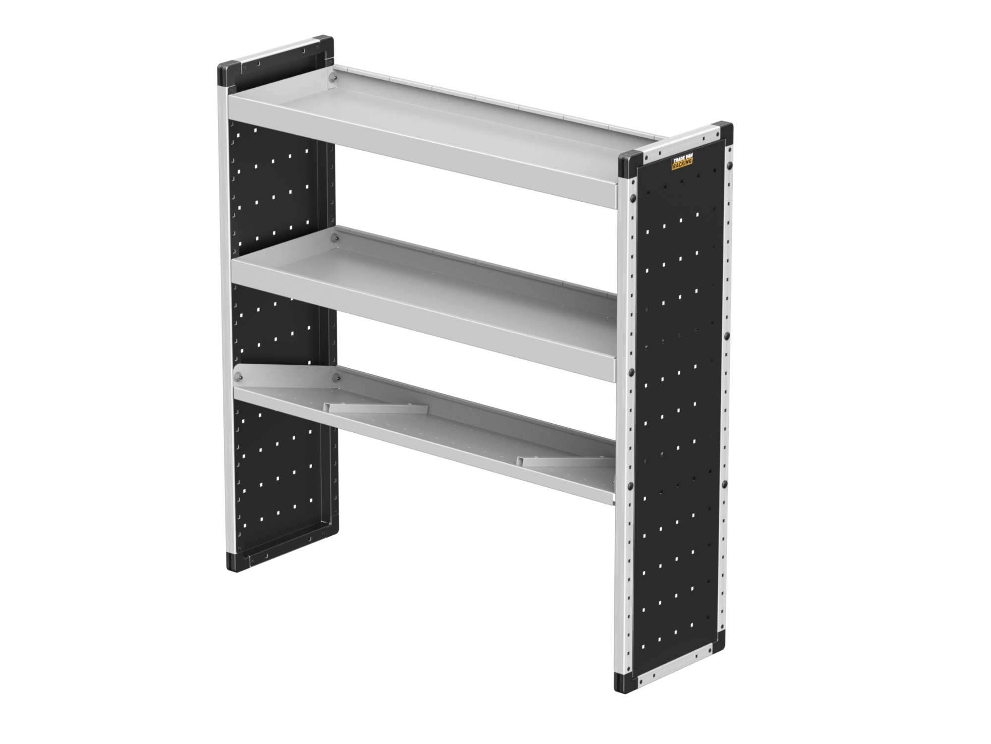 Trade Van Racking - Single Unit - 2 Straight Shelves & 1 Angled Shelf - 1250mm (w) x 1279mm (h) - TVR-603