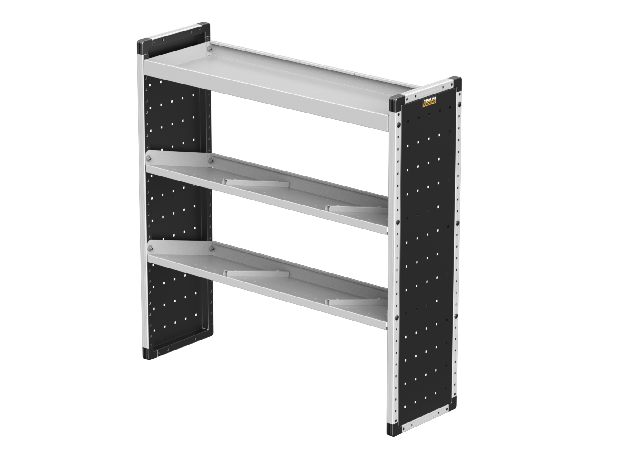Trade Van Racking - Single Unit - 1 Straight Shelf & 2 Angled Shelves - 1250mm (w) x 1279mm (h) - TVR-604