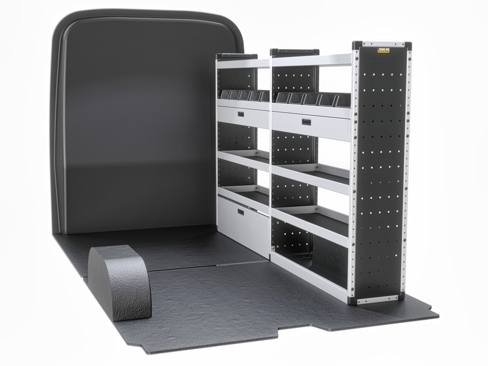 Trade Van Racking - Ford Transit 2014 On MWB Medium Roof (L2H2) - Gold - Drivers Side - TVR-G-006-OS