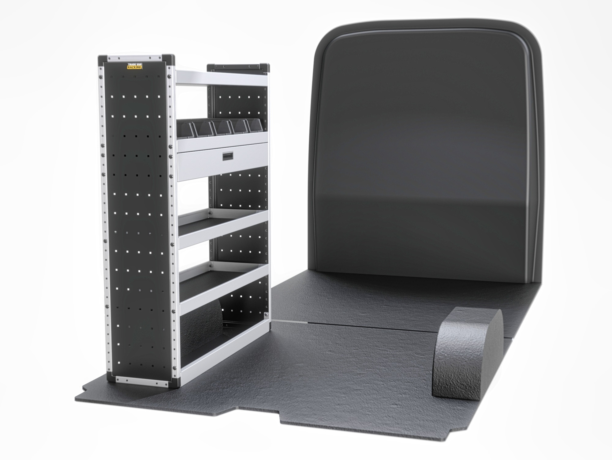 Trade Van Racking - Maxus Deliver 9 On LWB Medium Roof (L3H2) - Gold - Passenger Side - TVR-G-013-NS