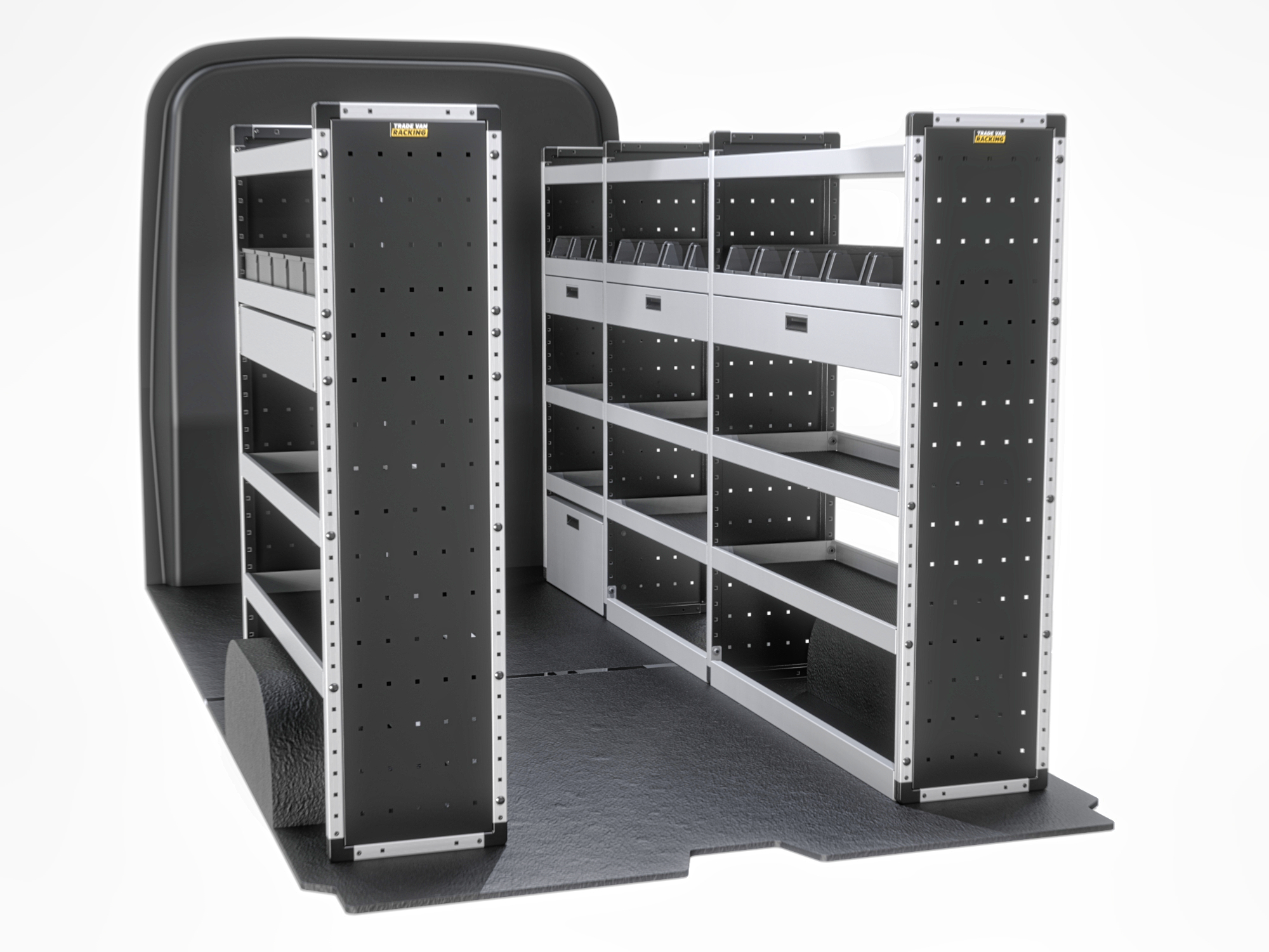Trade Van Racking - Ford Transit 2014 On LWB Medium Roof (L3H2) - Gold - Full Kit - TVR-G-013