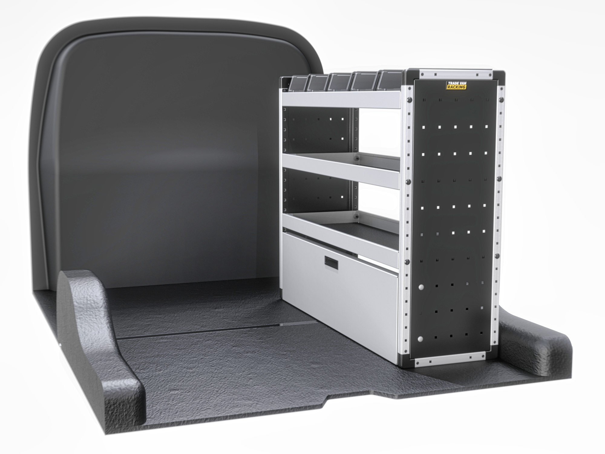 Trade Van Racking - Peugeot Partner 2018 On LWB (L2) - Silver - Drivers Side - TVR-S-002-OS