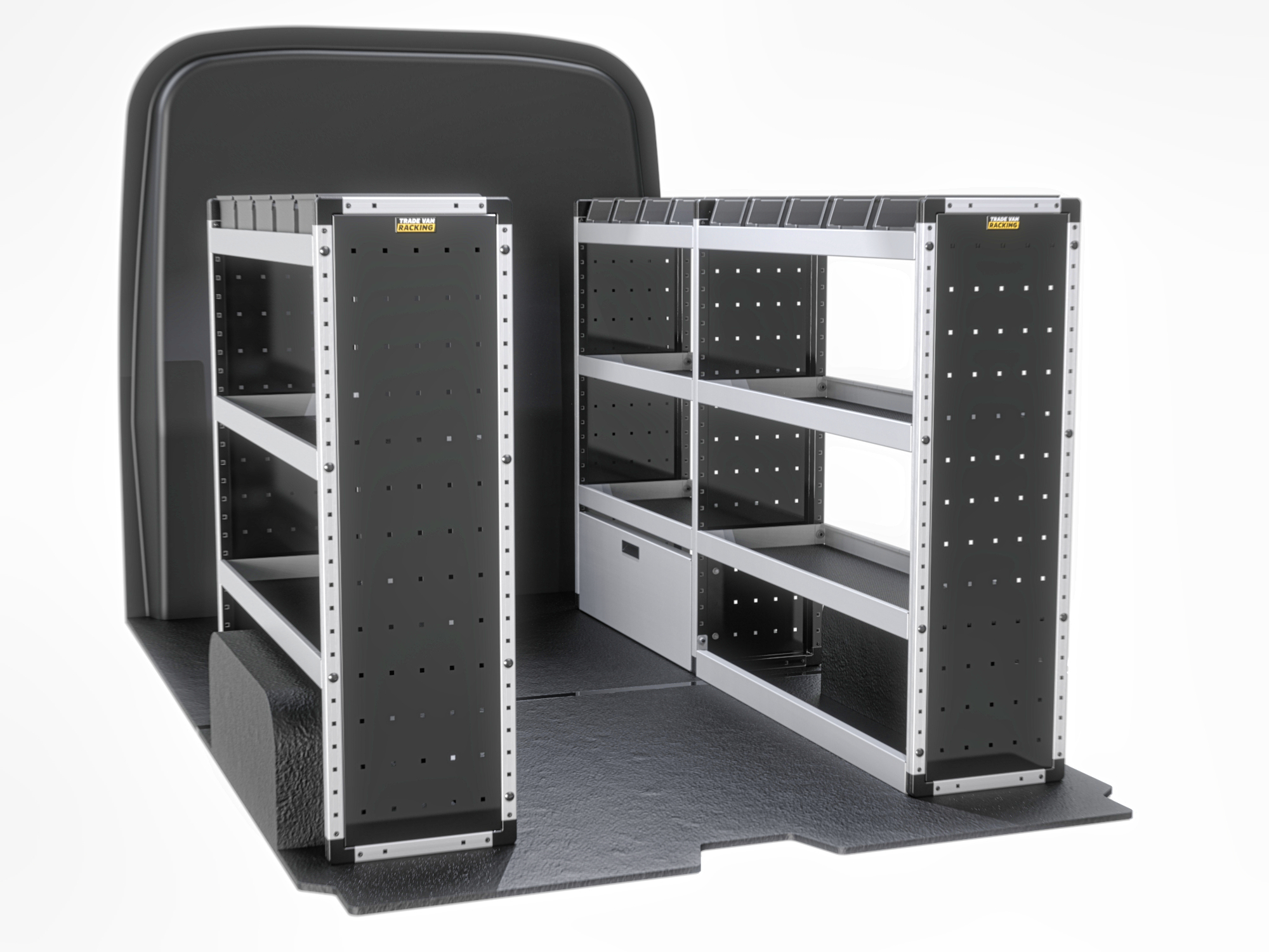 Trade Van Racking - Mercedes Sprinter 2018 On SWB Low Roof (L1H1) - Silver - Full Kit - TVR-S-004