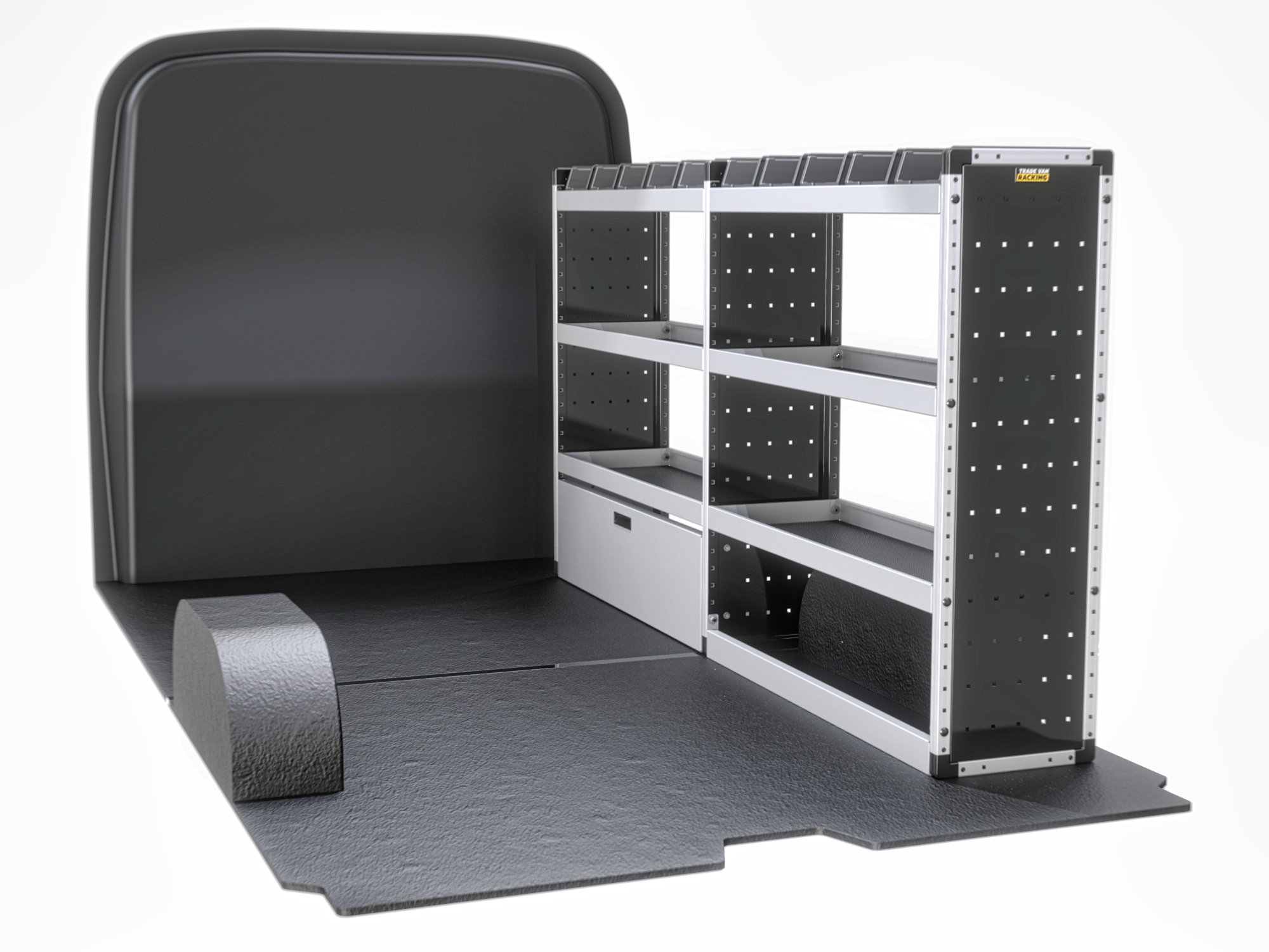 Trade Van Racking - Citroen Relay 2006 On MWB Low Roof (L2H1) - Silver - Drivers Side - TVR-S-005-OS