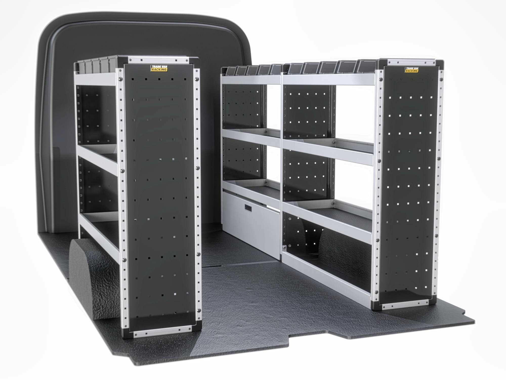 Trade Van Racking - Fiat Ducato 2006 On MWB Low Roof (L2H1) - Silver - Full Kit - TVR-S-005
