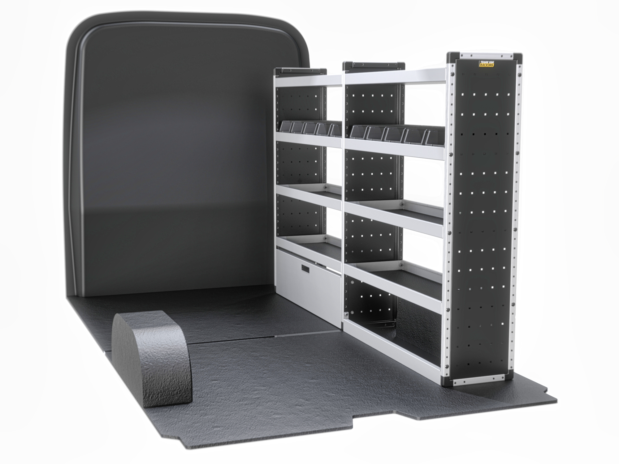 Trade Van Racking - Citroen Relay 2006 On MWB High Roof (L2H2) - Silver - Drivers Side - TVR-S-006-OS