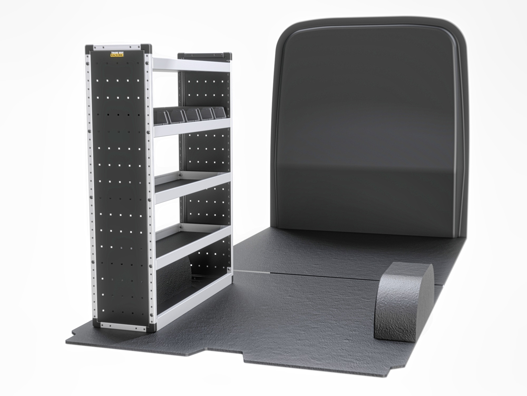 Trade Van Racking - Peugeot Boxer 2006 On LWB High Roof (L3H2) - Silver - Passenger Side - TVR-S-007-NS