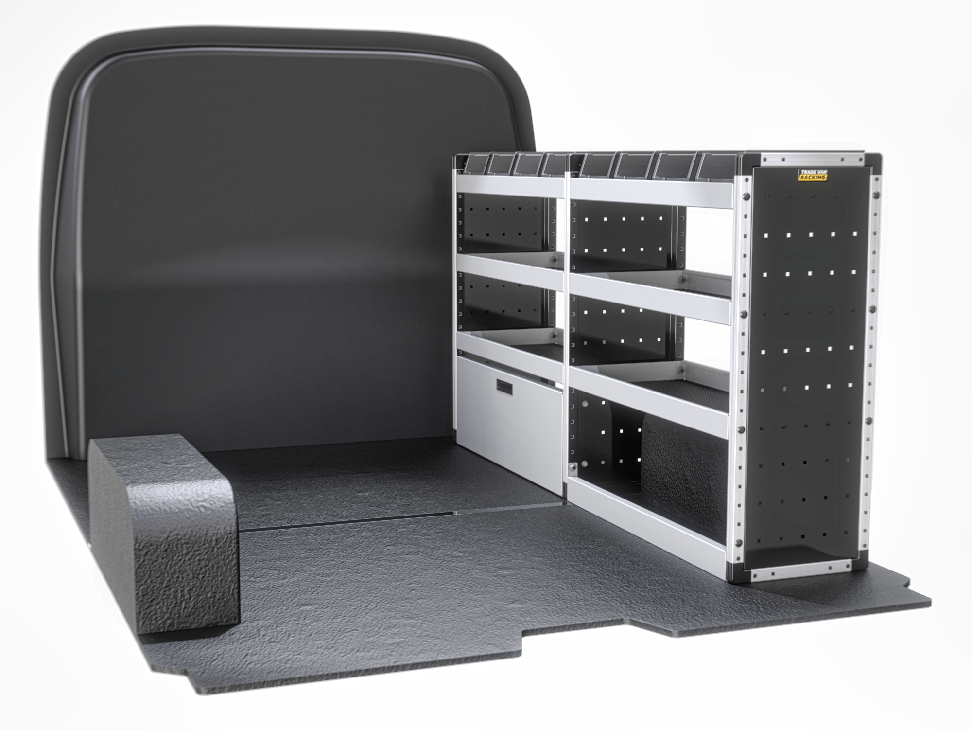 Trade Van Racking - Nissan Primastar 2022 On SWB Low Roof (L1H1) - Silver - Drivers Side - TVR-S-008-OS