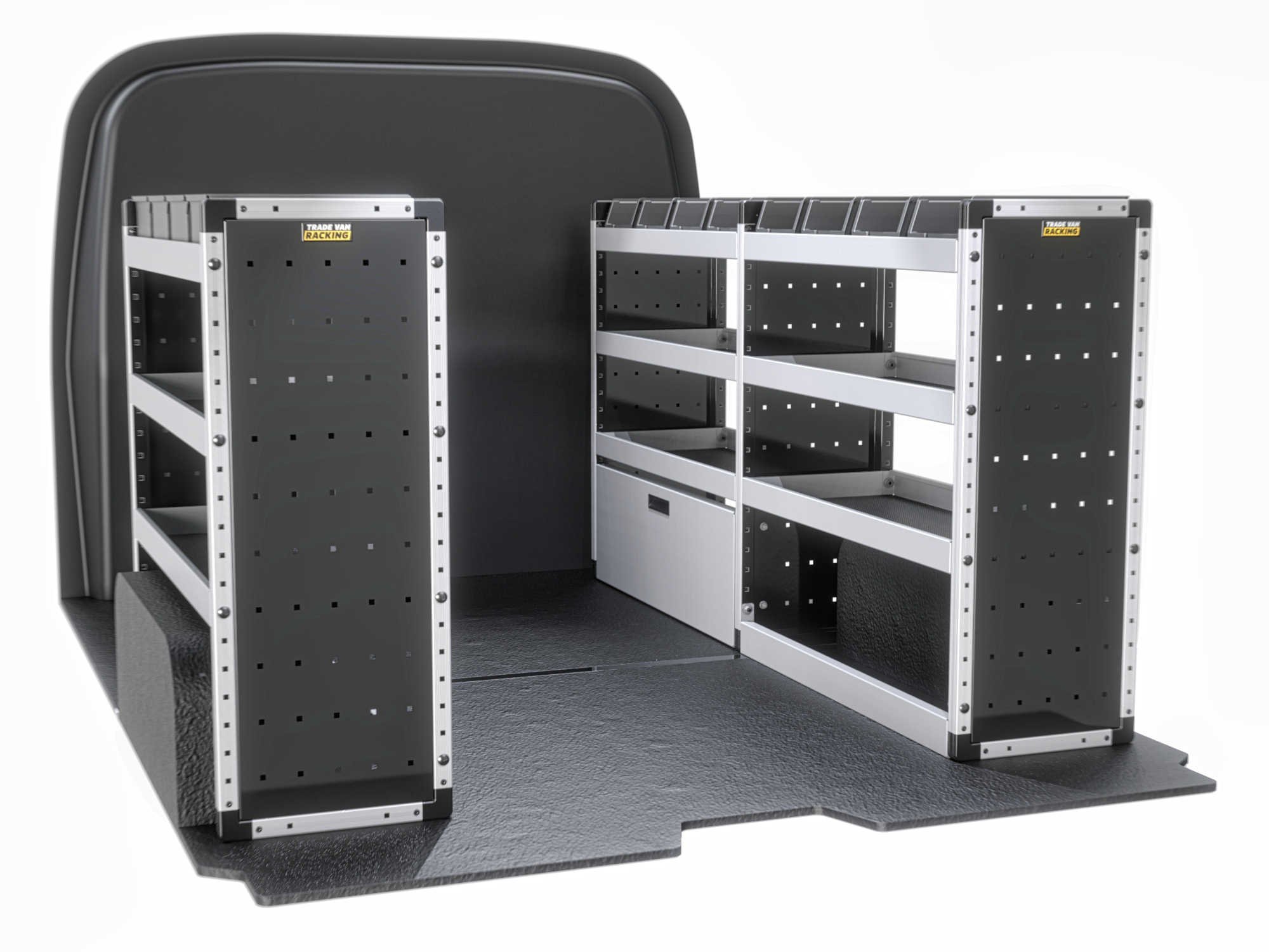 Trade Van Racking - Ford Transit Custom 2023 On SWB Low Roof (L1H1) - Silver - Full Kit - TVR-S-008