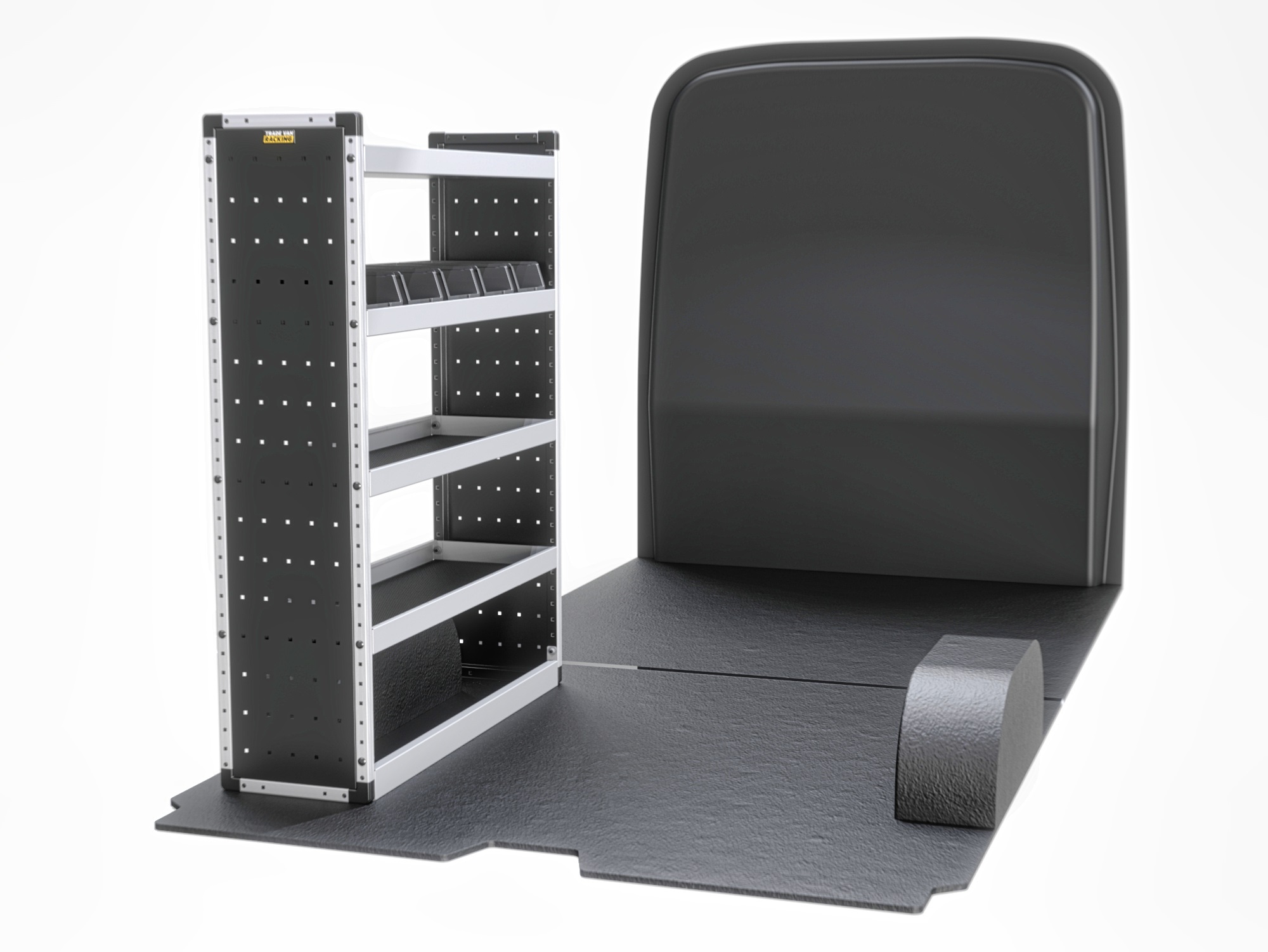 Trade Van Racking - Maxus Deliver 9 On LWB Medium Roof (L3H2) - Silver - Passenger Side - TVR-S-013-NS