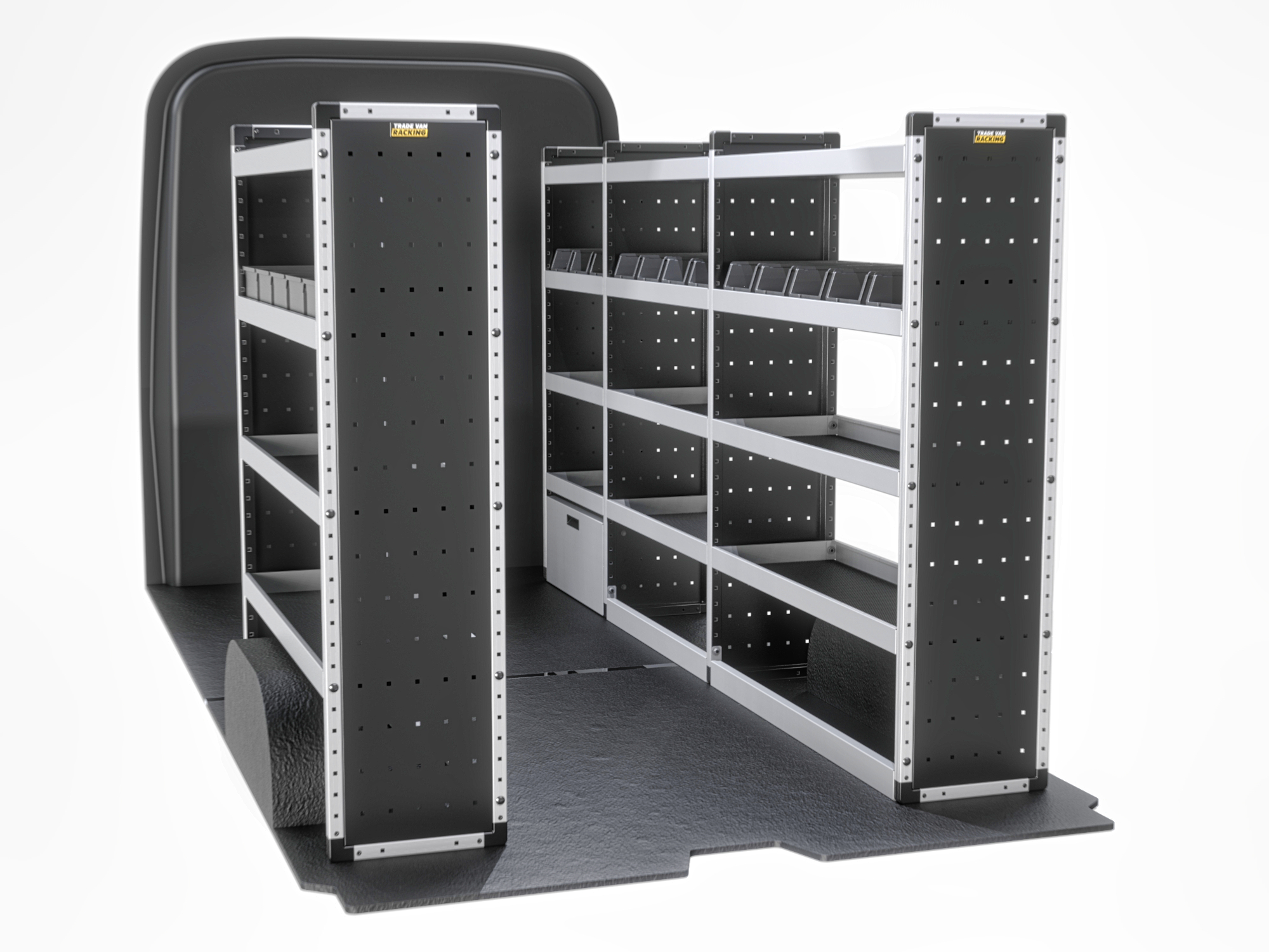 Trade Van Racking - Maxus Deliver 9 On LWB Medium Roof (L3H2) - Silver - Full Kit - TVR-S-013