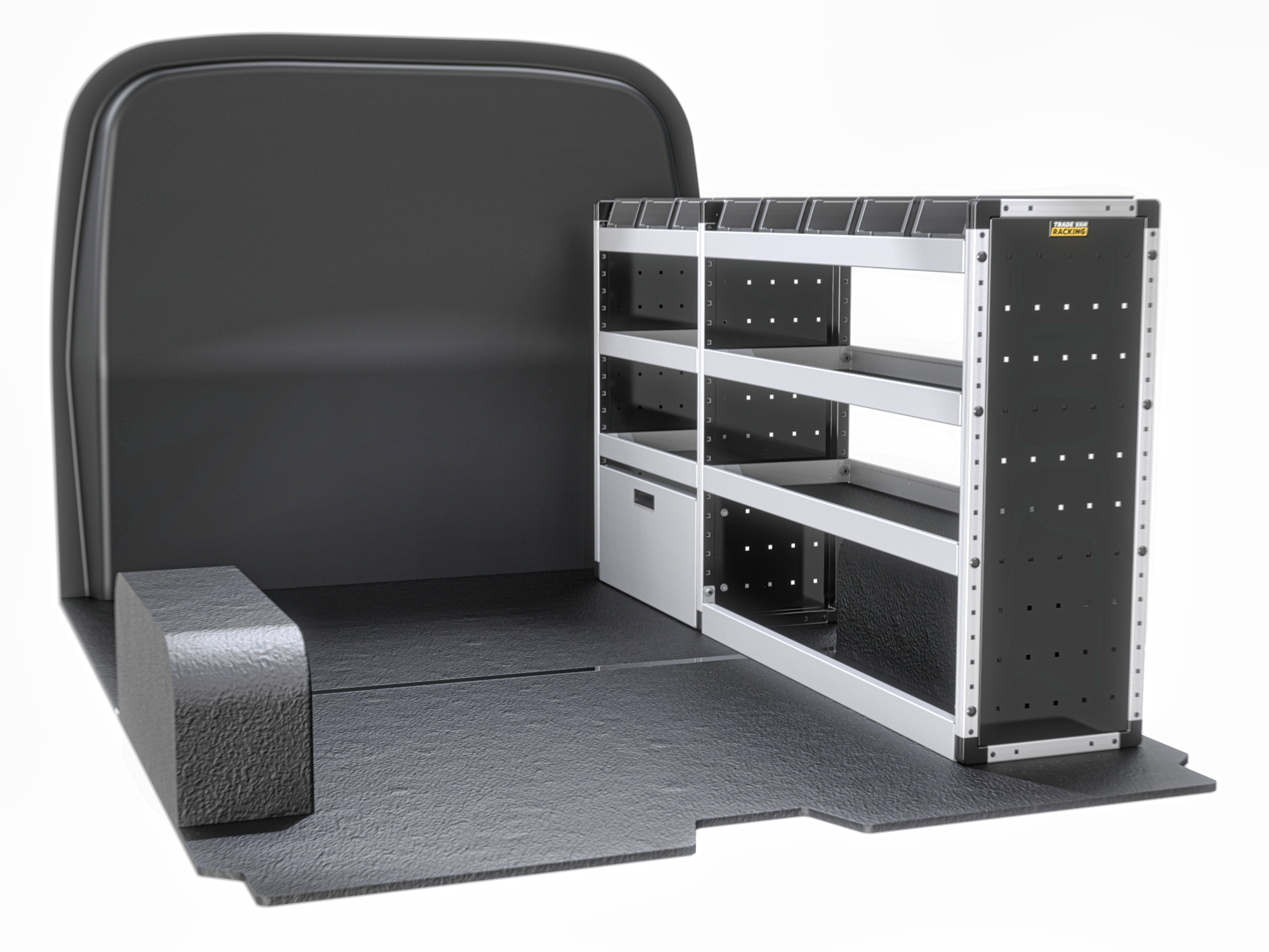 Trade Van Racking - Volkswagen Transporter T6 2015 On SWB (L1) - Silver - Drivers Side - TVR-S-017-OS